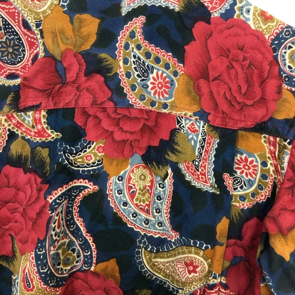 Vintage Paisley Floral Single Stitch Button Down Sz S - Picture 9 of 10